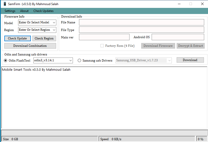 SamFirm Latest Version Samsung Firmware Downloader