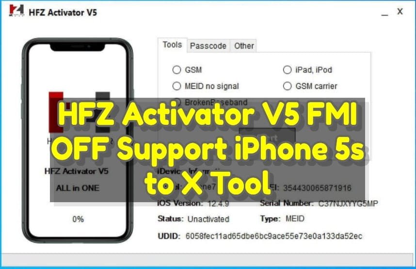 Hfz Activator V5 Fmi Off Support Iphone 5s To X Tool