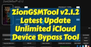 Ziongsmtool v2. 1. 2 latest update unlimited icloud device bypass tool