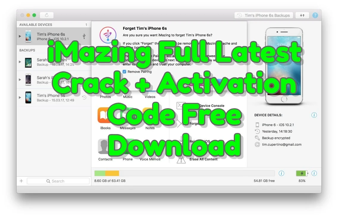 Imazing 2. 13. 10 full latest crack + activation code free download