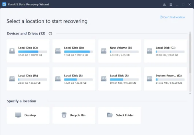 Easeus data recovery wizard