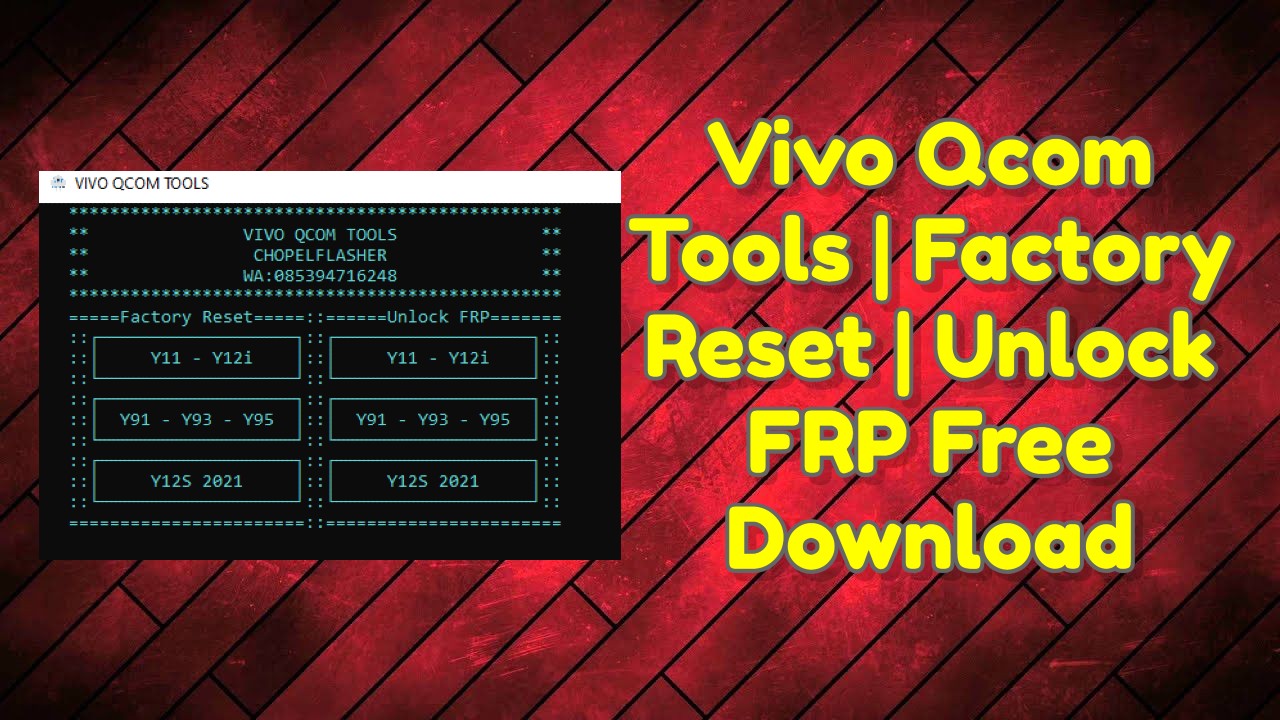 Vivo Tools FRP Pattern Unlock Factory Reset Tool Free Download