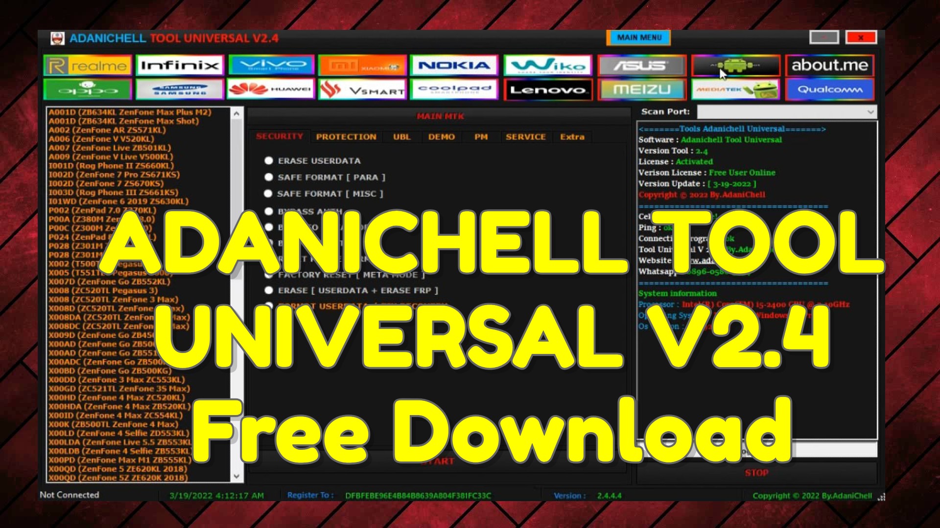 ADANICHELL TOOL UNIVERSAL V2.4 Free Download
