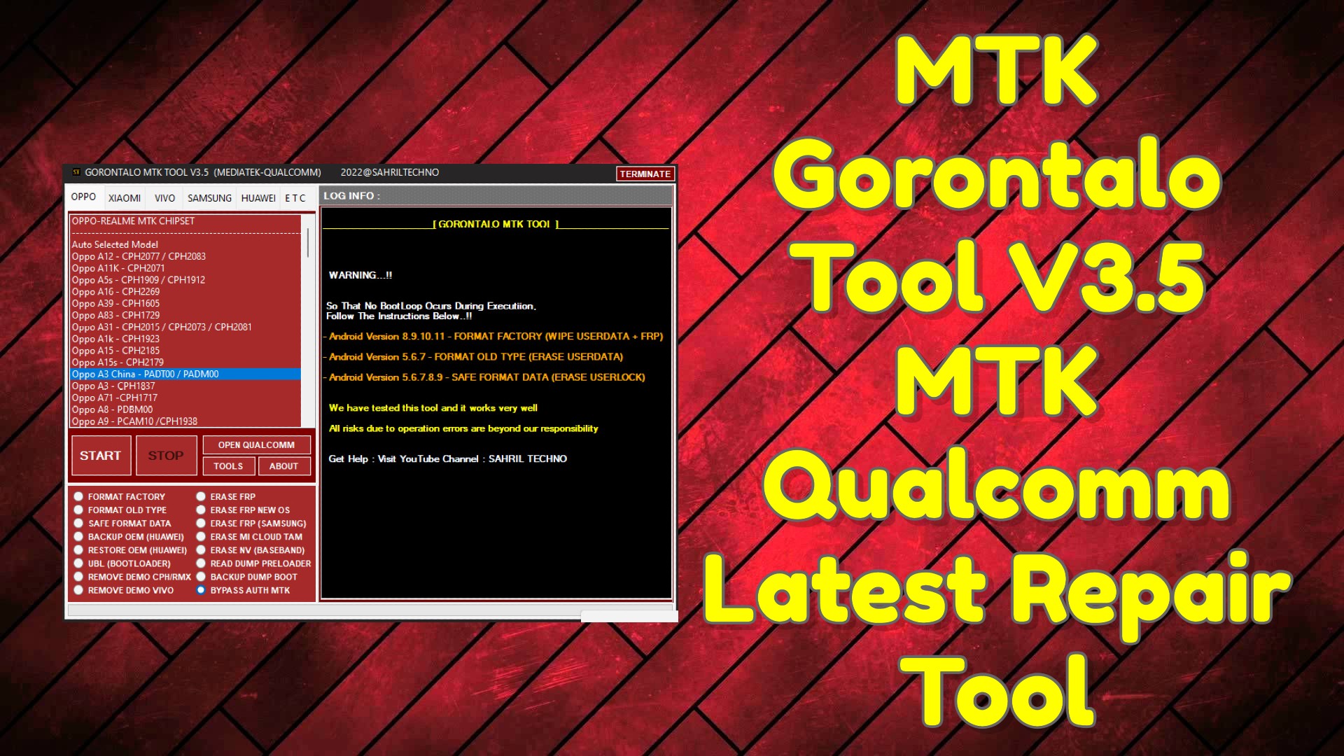 MTK Gorontalo Tool V3.5 MTK Qualcomm Latest Repair tool