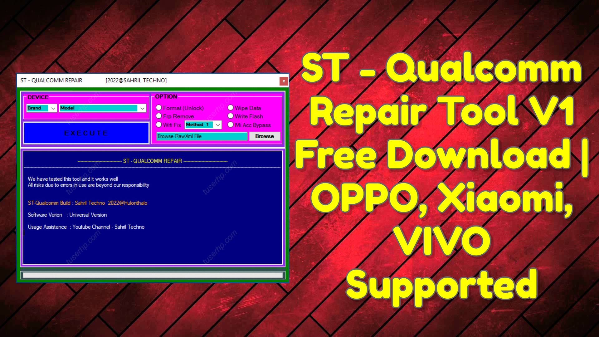 Download ST Qualcomm Repair Tool – Qualcomm Unlock FRP Pattern Latest Version
