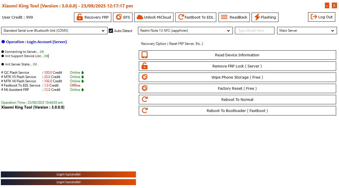 Xiaomi king tool recovery frp option to remove frp lock factory reset and reboot to normal mode Xiaomi king tool recovery frp option to remove frp lock factory reset and reboot to normal mode