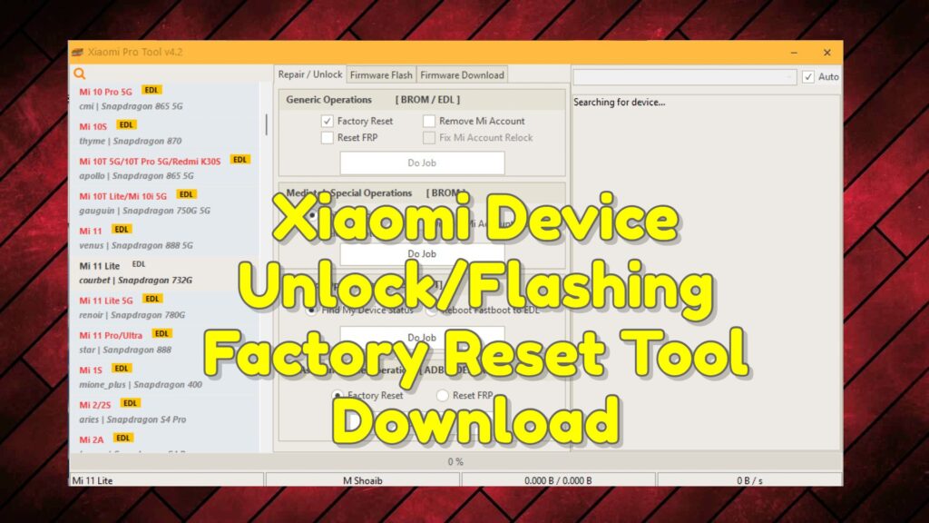 Xiaomi Device Unlock/Flashing/Factory Reset Tool Download