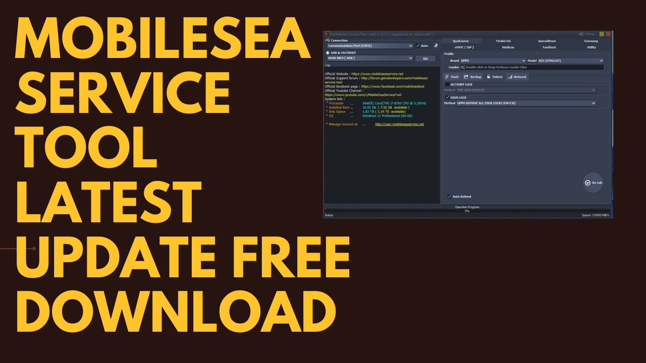 MobileSea Service Tool Latest V6.3 Update Free Download