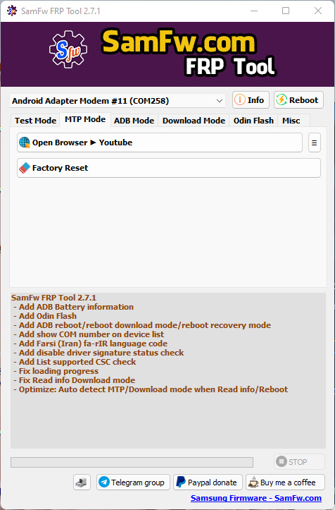 SamFw FRP Tool 2.7.1 - Remove Samsung FRP One Click