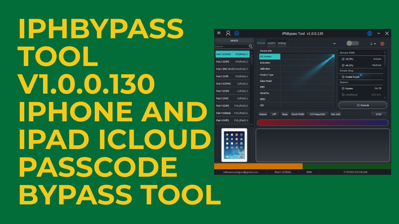 iPhBypass Tool iPhone and iPad iCloud/ Passcode Bypass Tool Free Download
