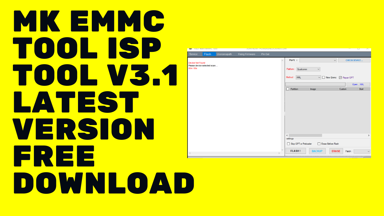 MK EMMC Tool ISP Tool V3.1 Latest Version Free Download