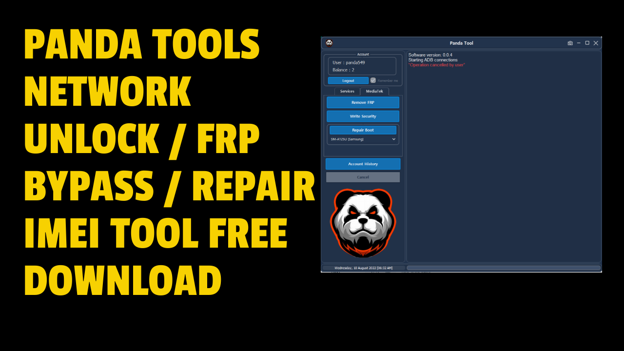 Panda Tools Network Unlock Frp Bypass Repair Imei Tool Free Download