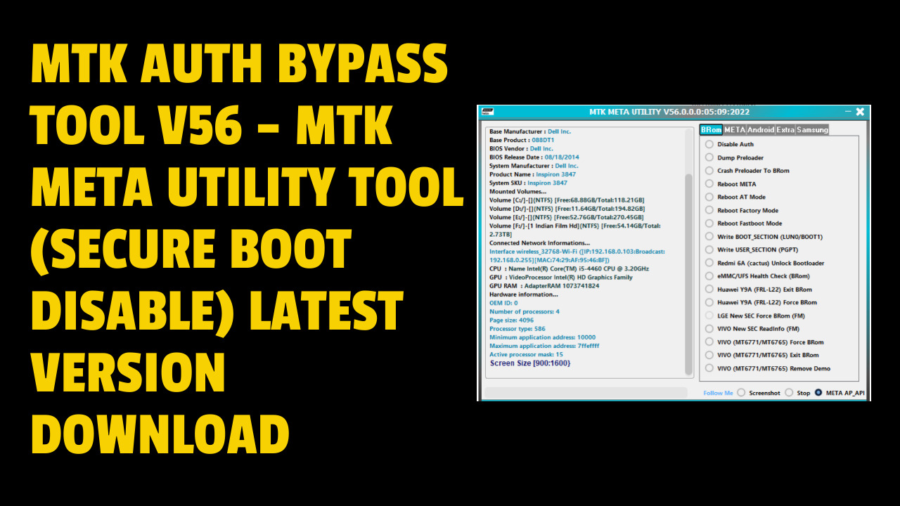 MTK META Utility V56 MediaTek Bypass AUTH Tool Free Download