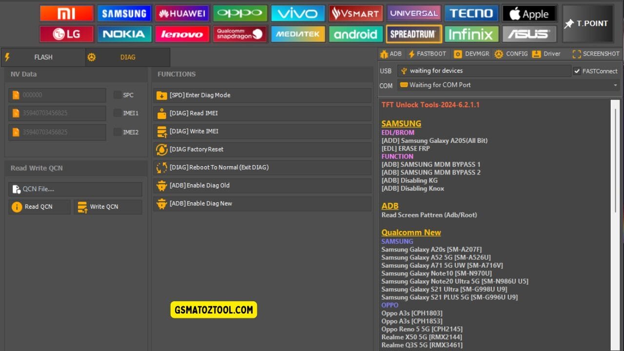 Tft unlock tool latest version free download (all-in-one solution) 51 Tft unlock tool spreadtrum diag tab showing imei read/write nv data and qcn file