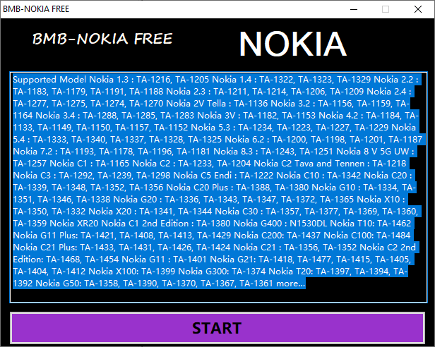 Bmb nokia tool interface with factory reset and erase frp