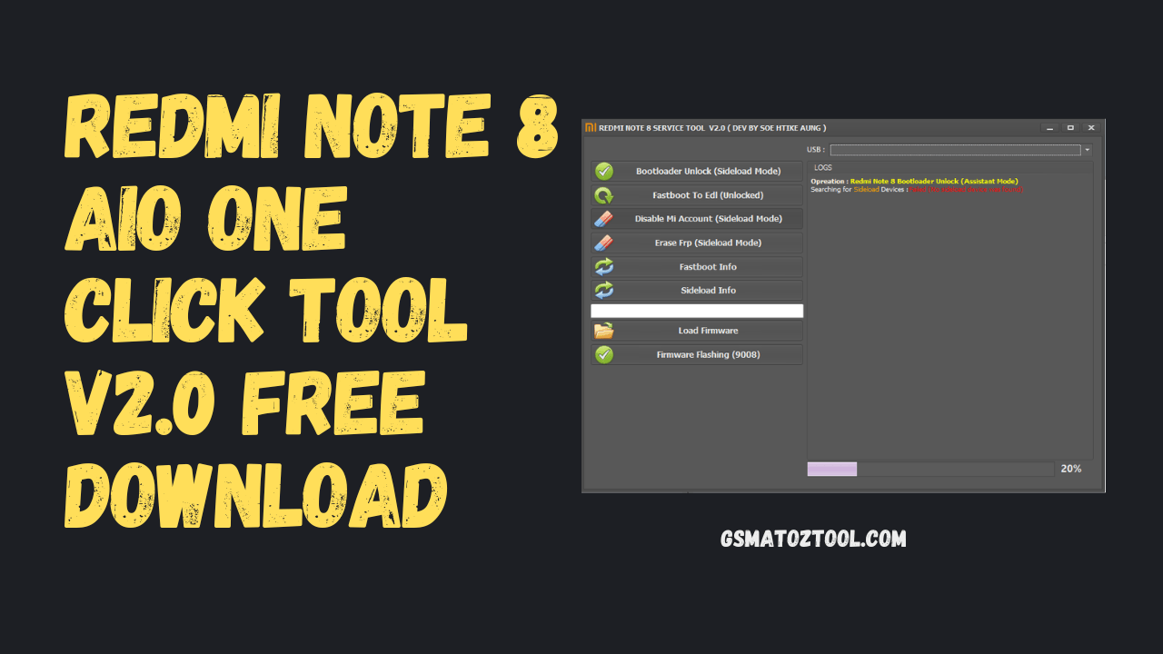 Redmi Note 8 AIO One Click Tool V2.0 Free Download