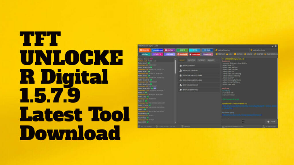 TFT UNLOCKER Digital Latest Tool Download