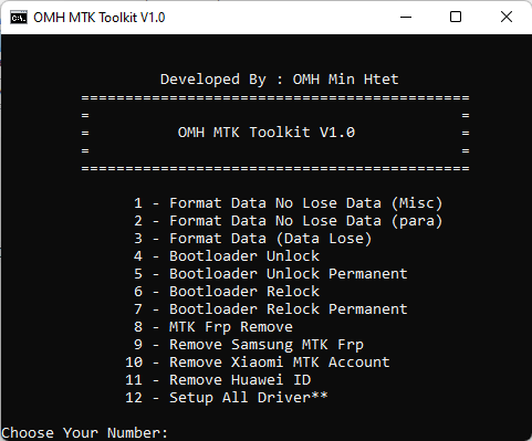 Download OMH MTK Toolkit V1.0 All latest Mediatek Chipset Tool