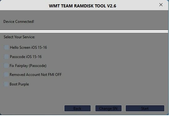 WMT Team Ramdisk iCloud Bypass Tool