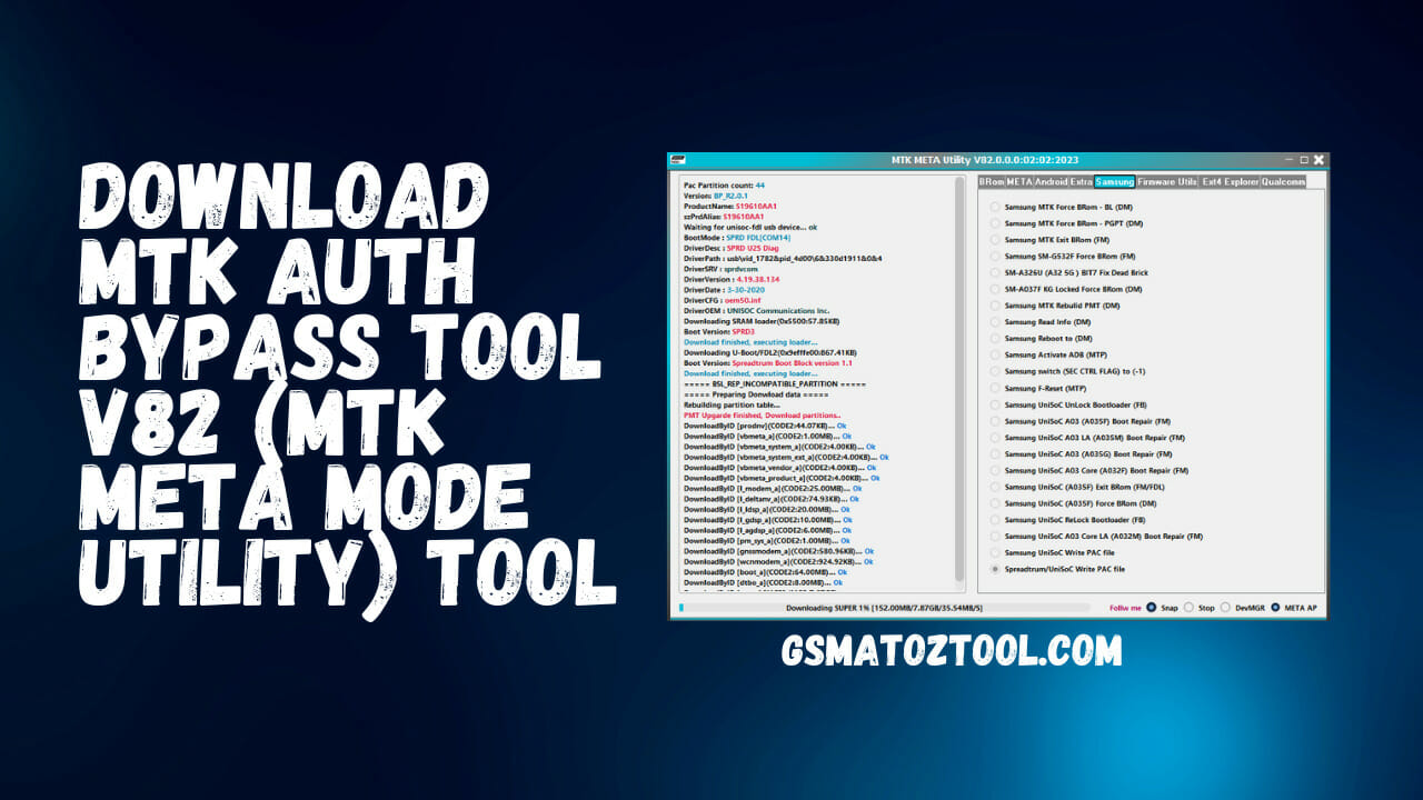MTK Auth Bypass Tool V82 MTK Meta Mode Utility Download