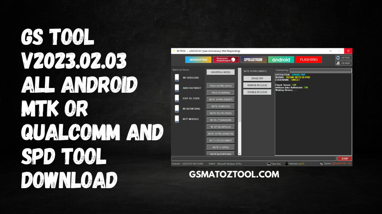 Download GS Tool v2023.02.03 / All Android MTK Or Qualcomm And Spd Tool