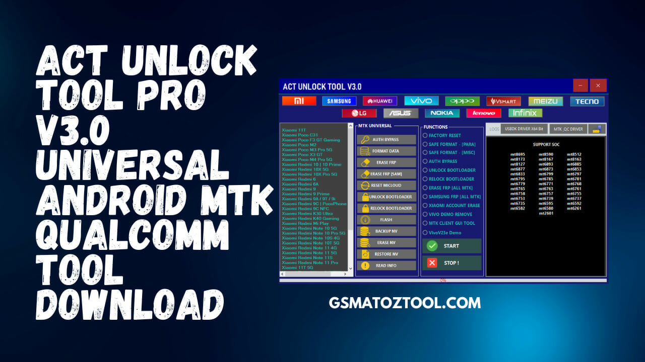 ACT Unlock Tool Pro V3.0 Universal Android MTK Qualcomm Tool Download