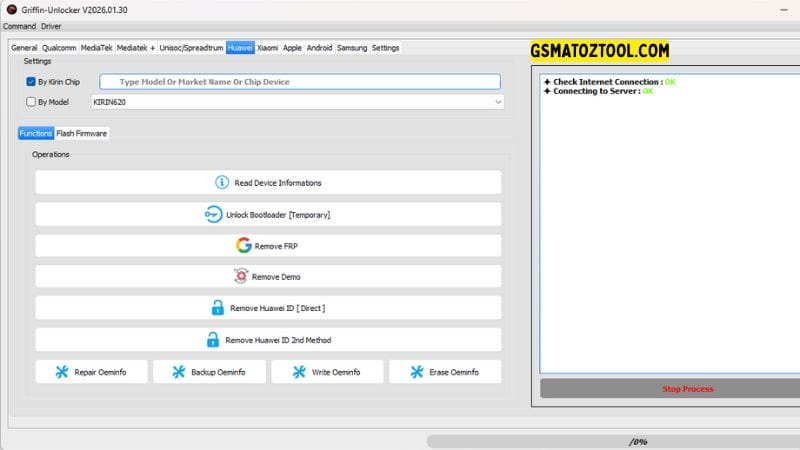 Griffin unlocker tool 2026. 03. 06 all-in-one flash frp knox & mdm removal 10 Griffin unlocker tool huawei tab showing kirin chip unlock bootloader remove frp and remove huawei id direct