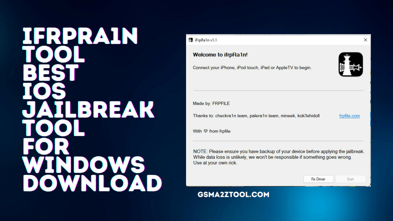 iFRPRa1n Tool Best IOS Jailbreak For Windows Tool Download