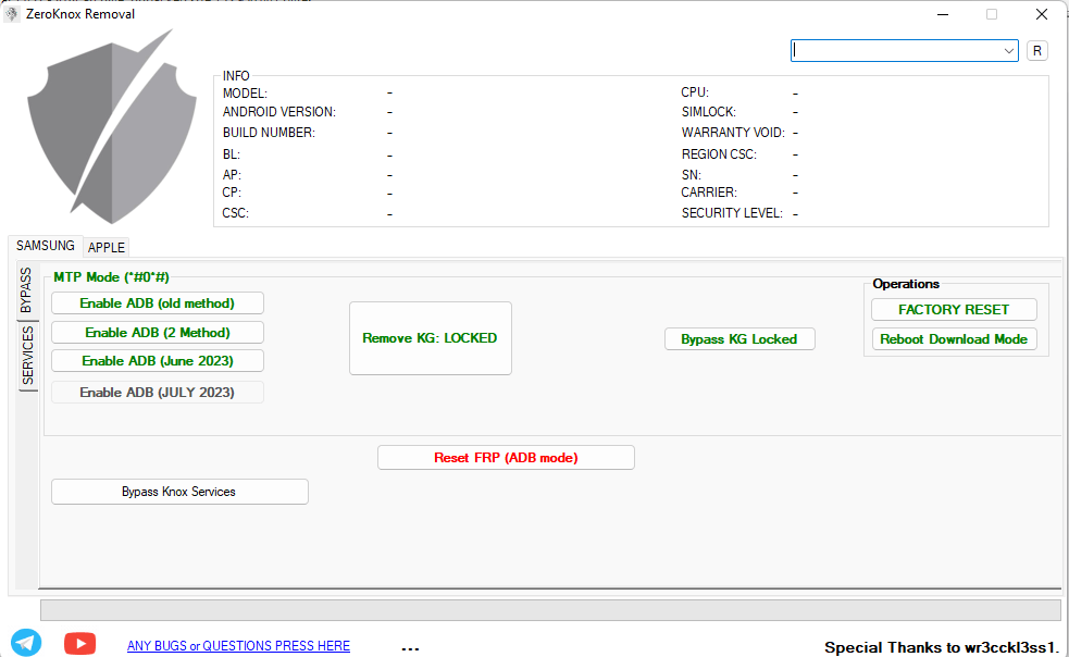 Zeroknox removal tool