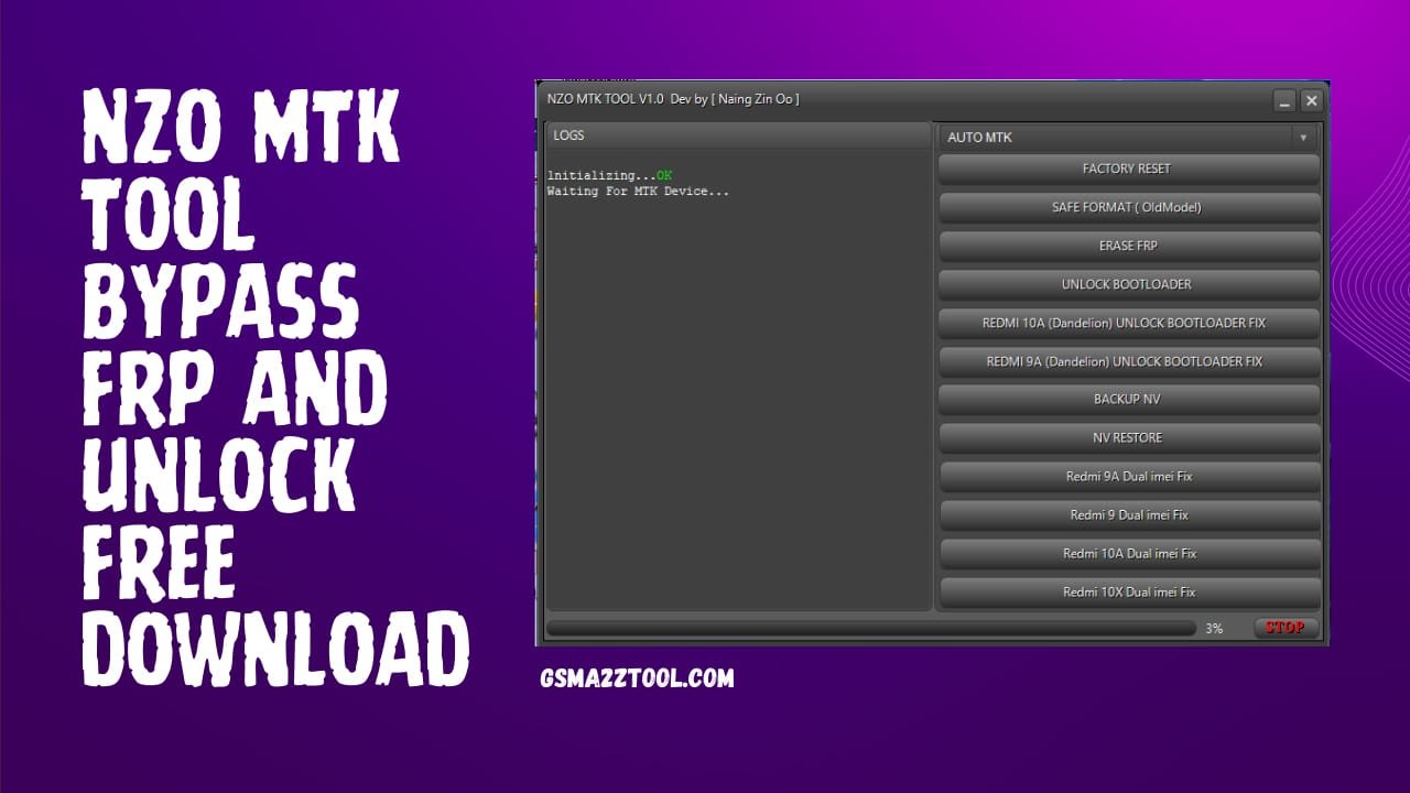 Nzo mtk tool 2023. 12. 3 latest version for frp bypass & unlock download