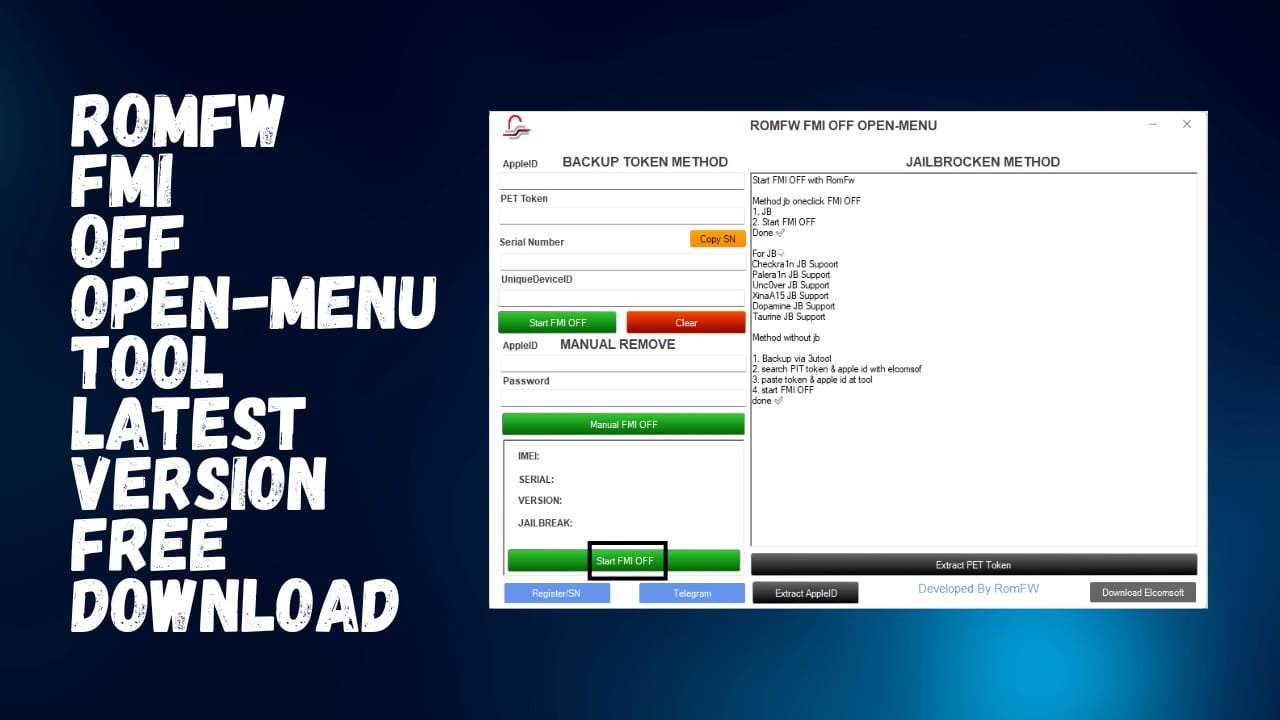 Romfw fmi off open-menu tool latest free download