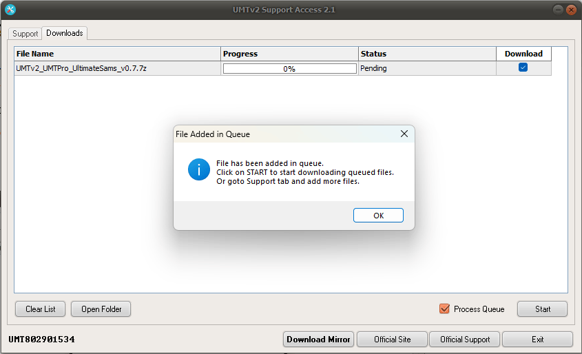 Umt support access latest version