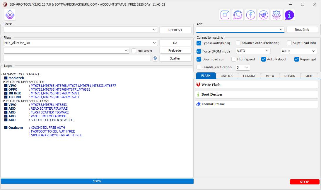 Genpro tool 2025 flash android devices - write flash, boot devices, format emmc