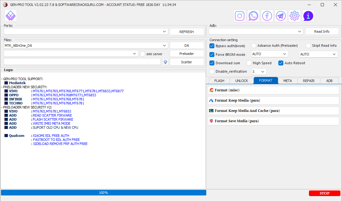 Genpro tool 2025 format options - safe format keep media erase data