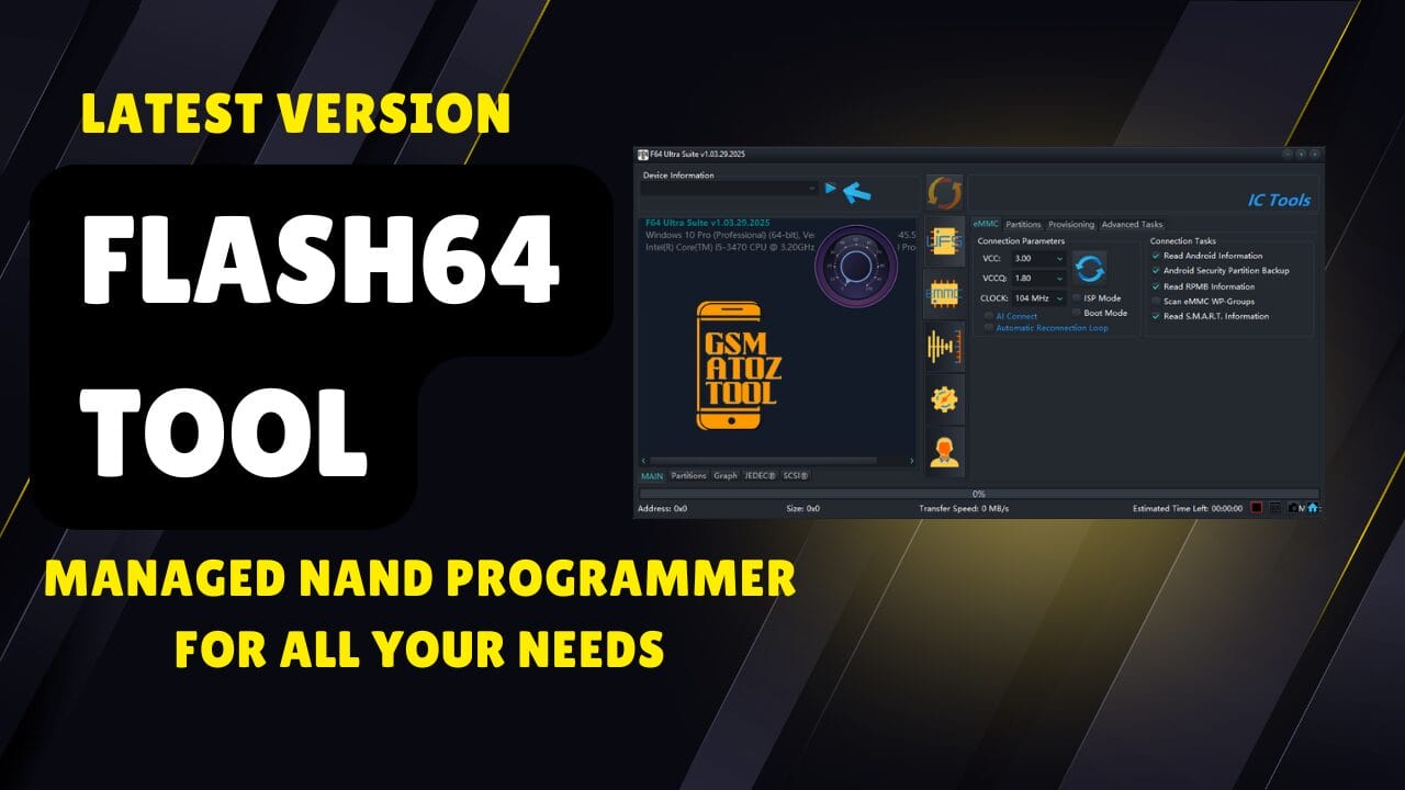 Flash64 tool ultra ultimate managed nand programmer