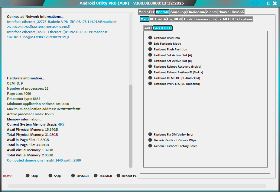 Android utility mfdl latest features – mtk adb fastboot samsung frp bootrom meta tools
