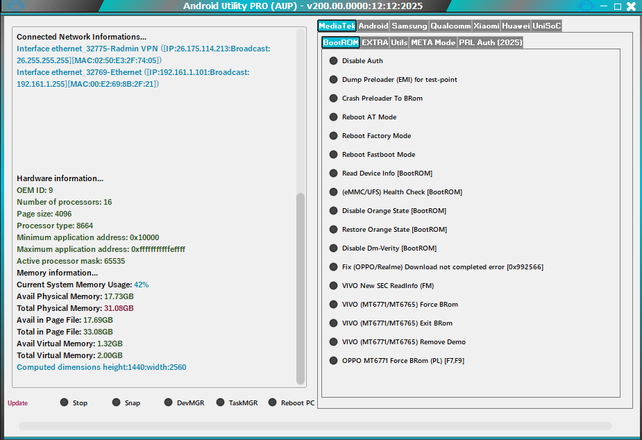 Android utility tool 2025 latest version – mtk adb fastboot samsung frp brom rpmb preloader boot repair features