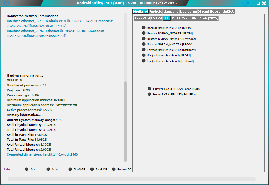 Android utility tools – full feature list for mtk samsung adb fastboot meta and repair functions