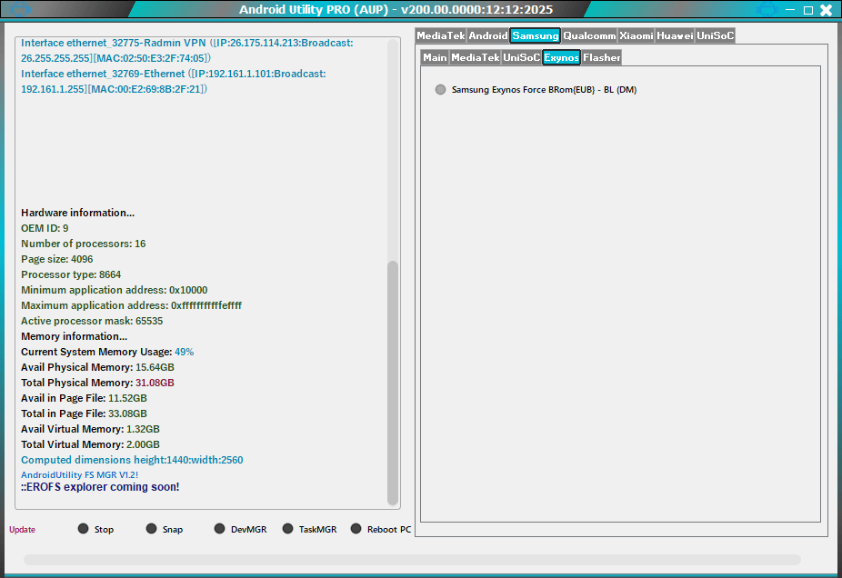 Android utility tool features list – bootrom meta mode adb fastboot samsung mtk functions