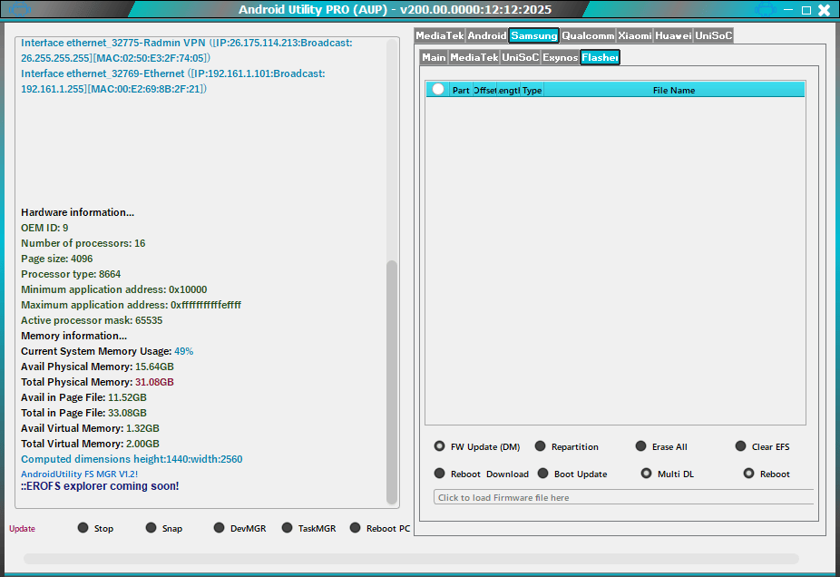 Android utility tool features list – samsung mtk, boot repair, rpmb, brom functions