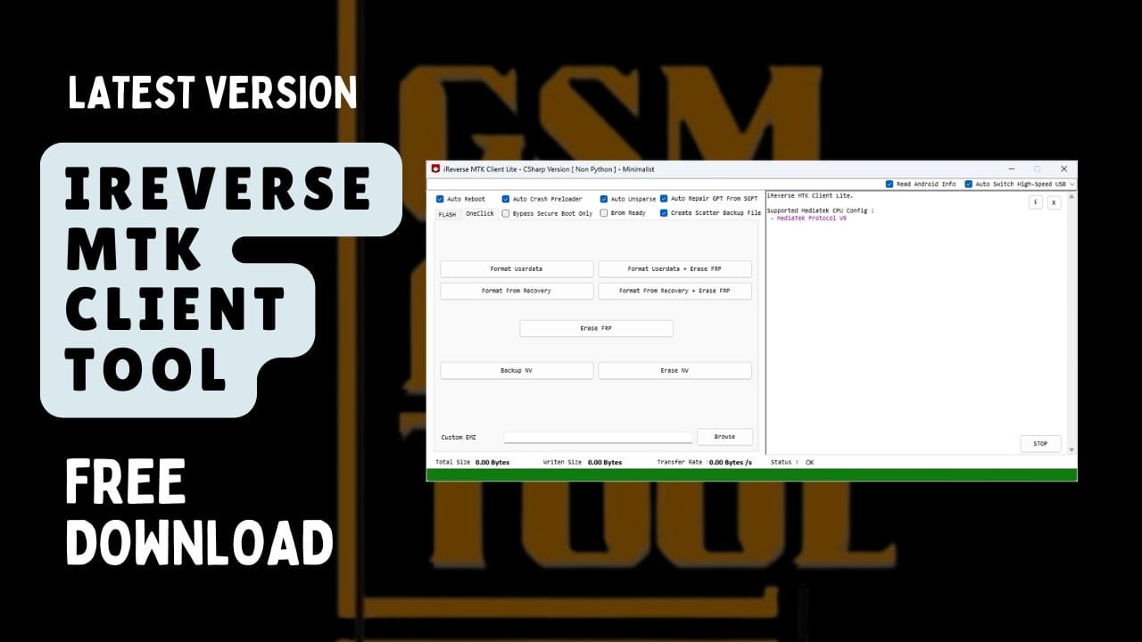 Ireverse mtk client tool download frp flash & unlock Ireverse mtk client tool download frp flash & unlock