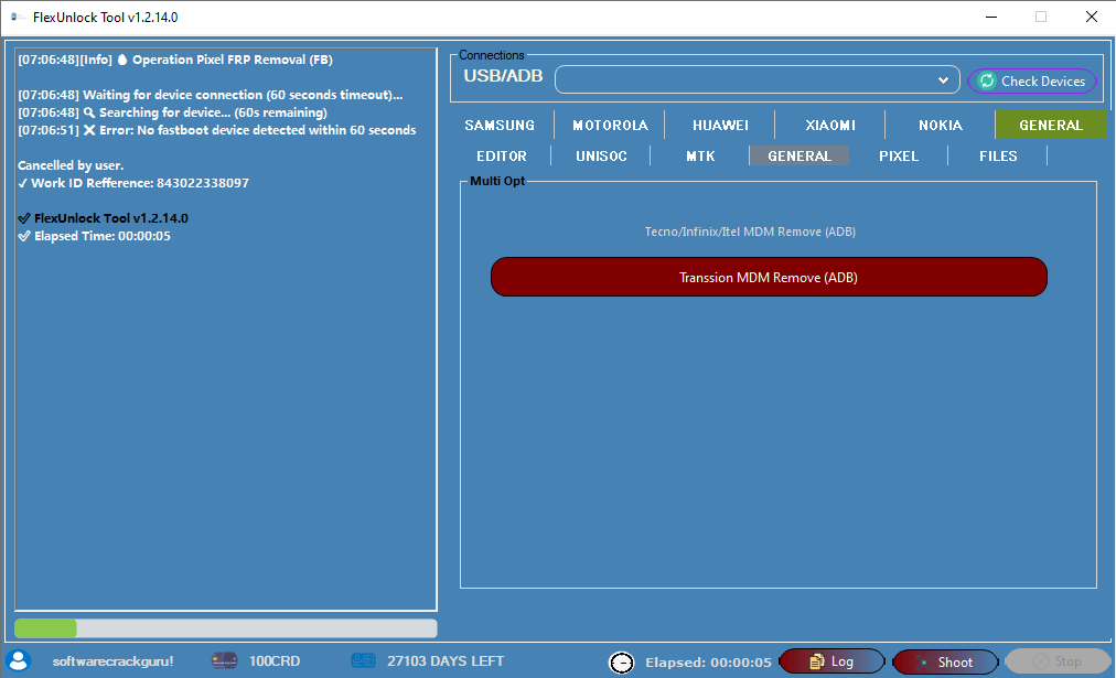 Flexunlock tool universal frp, kg, bootloader unlock 7 Flexunlock tool (mtk) general (adb) pixel (fastboot)