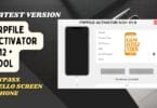 Frpfile activator a12 plus tool interface showing iphone hello screen bypass and activation options on windows pc