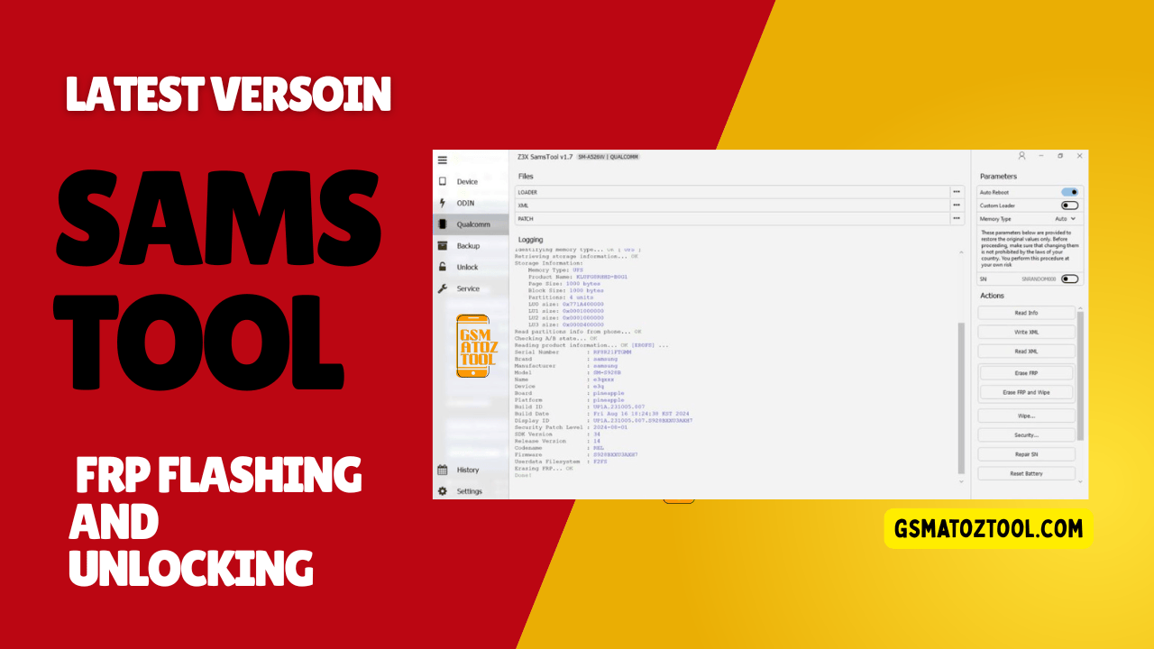Samstool android repair and frp bypass tool