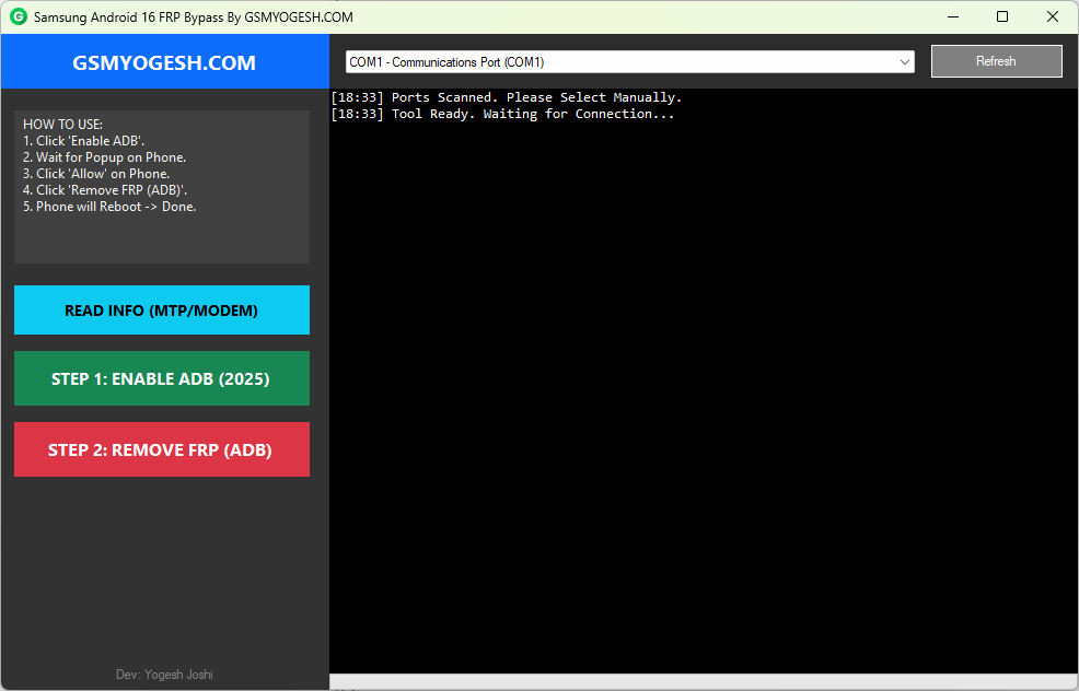 Samsung android 16 frp bypass tool for easy google account lock removal