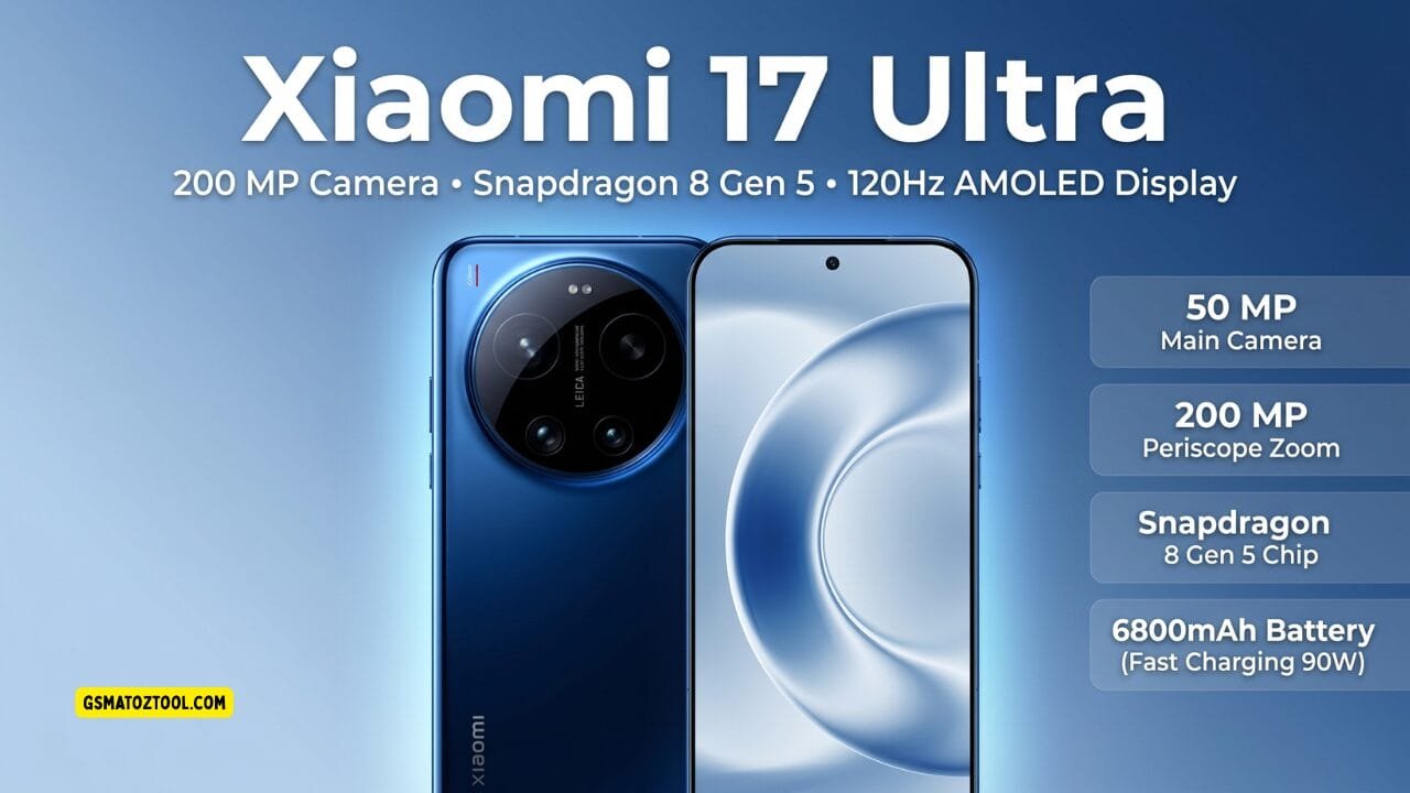 Xiaomi 17 ultra review – blue colorway showing 50mp main camera 200mp periscope zoom snapdragon 8 gen 5 chip 6800mah battery 90w fast charging and 120hz amoled display