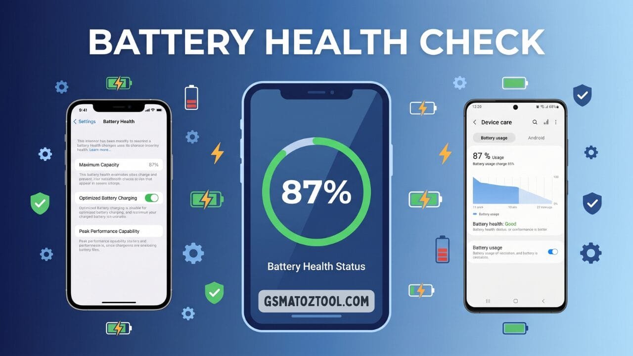How to check phone battery health (iphone & android) 1 How to check phone battery health on iphone and android — featured image showing battery health check guide for smartphones